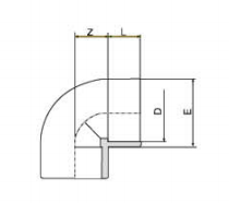 PVDF 對（duì）焊管件（jiàn） 90度彎頭（tóu）